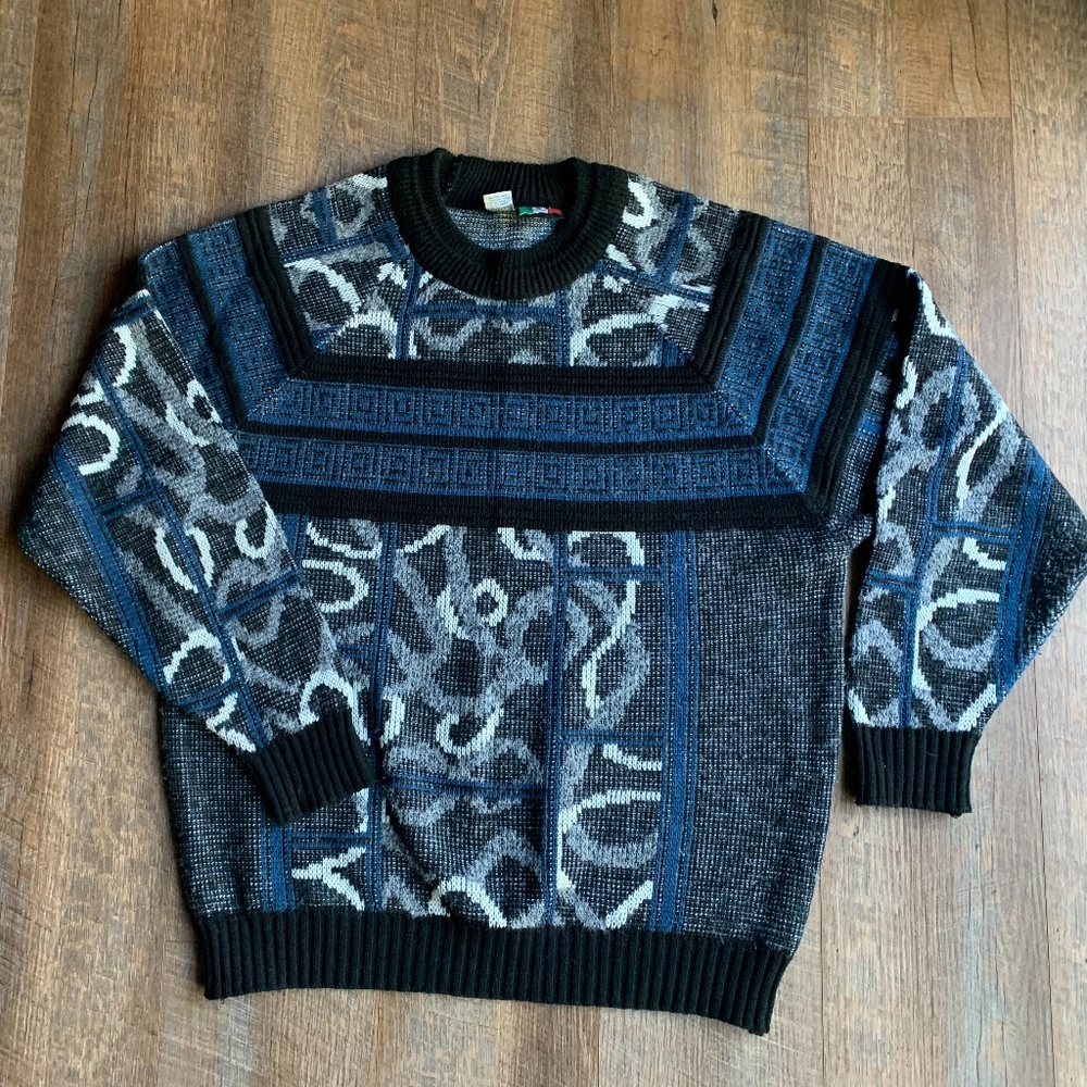 Men's Colore Collezione Perte Italian vintage wool blend sweater size XL